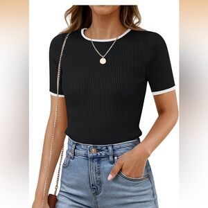 Ribbed Stretchy Tee